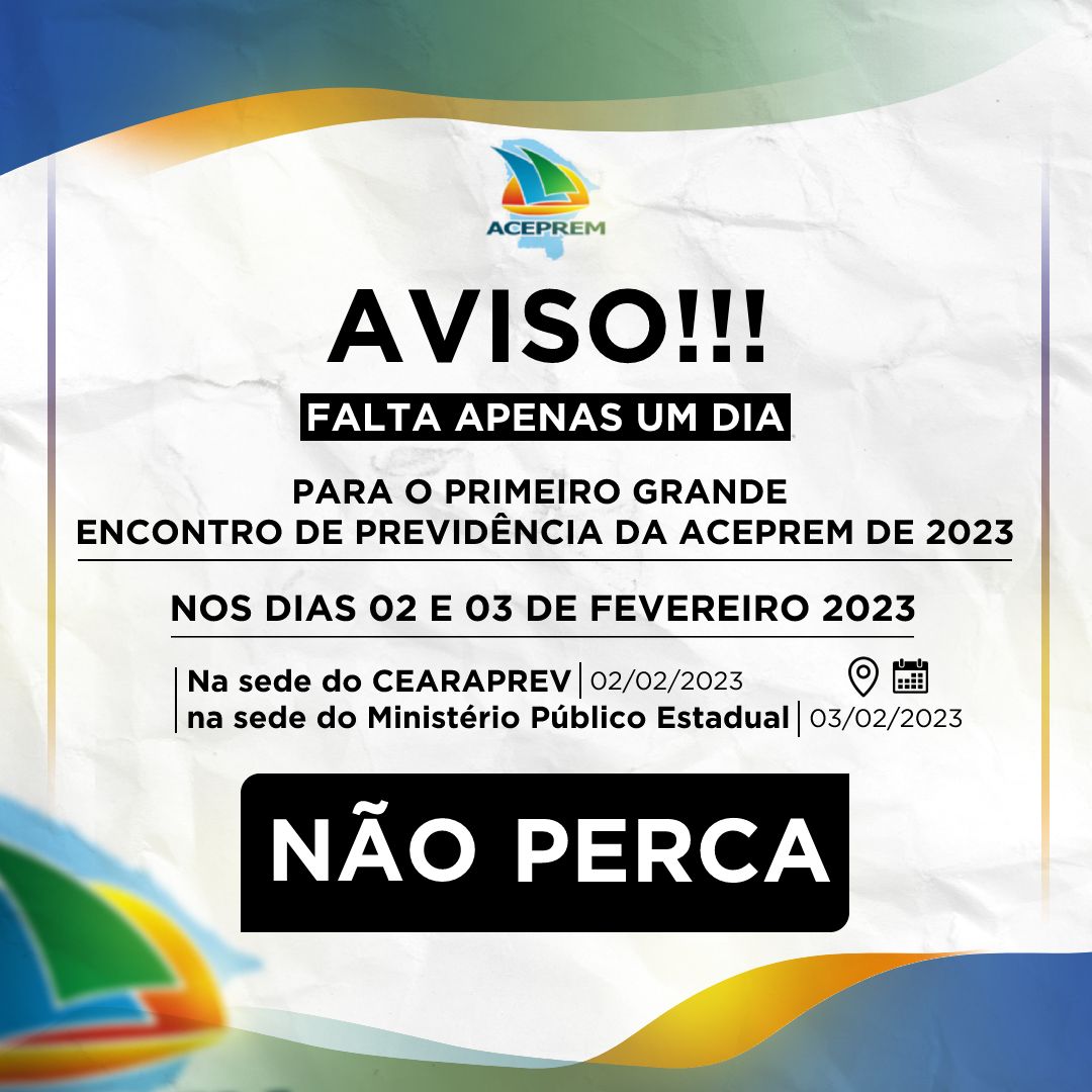 Aviso! Falta Apenas um Dia.