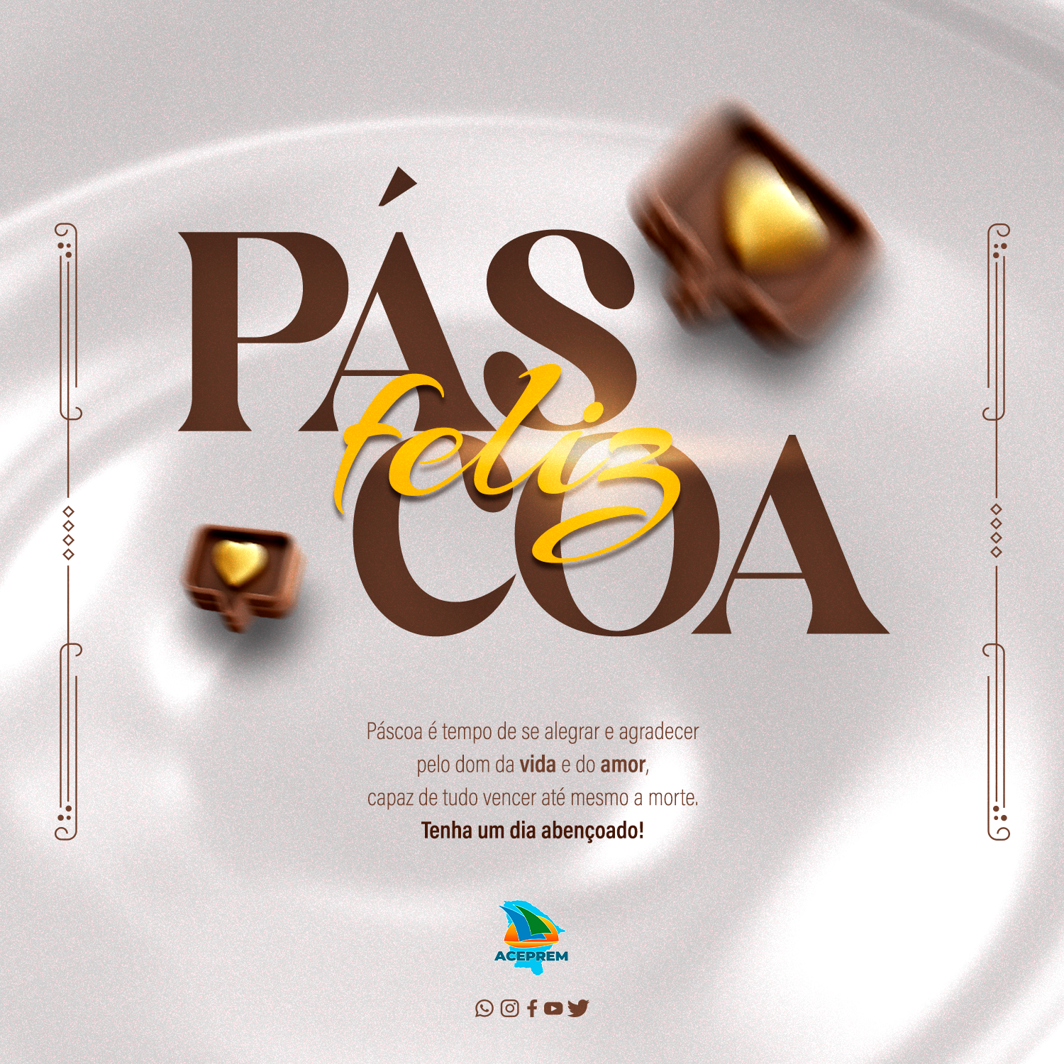 Que a Páscoa traga a todos nós a chance de renascer, assim como a natureza se renova nesta época. Que a esperança floresça em nossos corações e que a fé nos guie em busca de dias melhores. Feliz Páscoa!